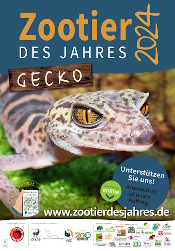 Plakat Zootier des Jahres 2024 (Aufnahme: Projekt "Zootier des Jahres")